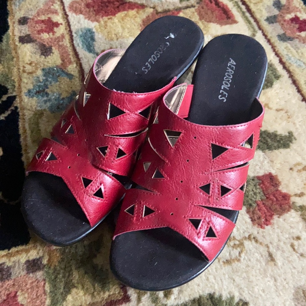 Red Aerosoles wedge sandal